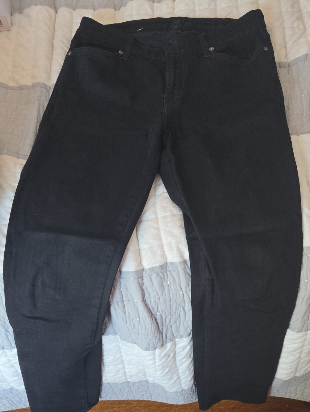 7 For All Mankind Straight Leg Jeans — Black